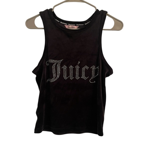 Juicy Couture BLACK rhinstone velvet PJ SHORT SET SIZE large - Picture 2 of 7